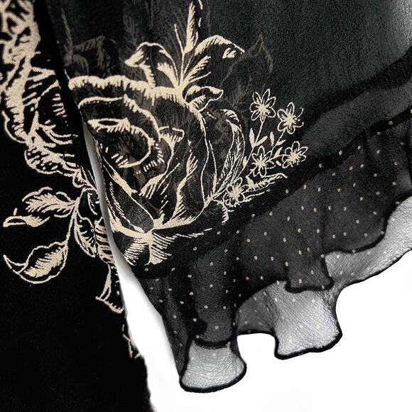 Jonathan Martin 100% Silk Floral Top Size Medium - Picture 7 of 11